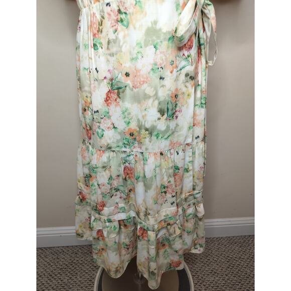 Alex Marie Floral Wrap Dress Midi Short Sleeve Cottage Boho - Picture 3 of 13